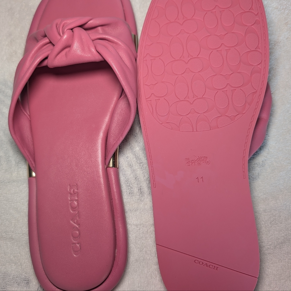 New Coach Brooklyn Leather Sandals with Twist Knot in Size 11 - Picture 2 of 6